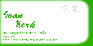 ivan merk business card
